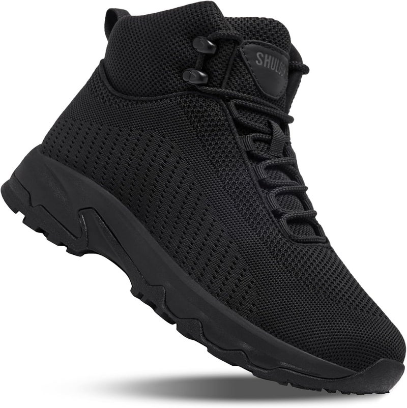 SHULOOK Non Slip Work Boots for Men Slip Resistant Lightweight Kitchen Chef Shoes for Restaurant Food Service Comfy Working Shoe Ankle Support Mesh Walking Footwear Black - Image 1